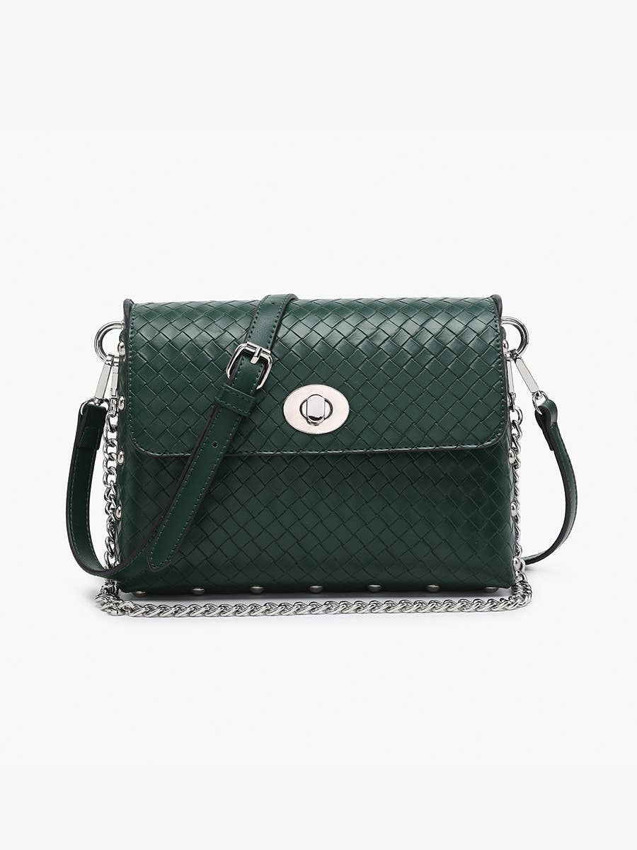 Jen & Co. Yazmin Faux Woven Crossbody Bag – Chain Strap