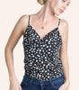 La Miel Polka Dot Flowy Camisole with Adjustable Straps