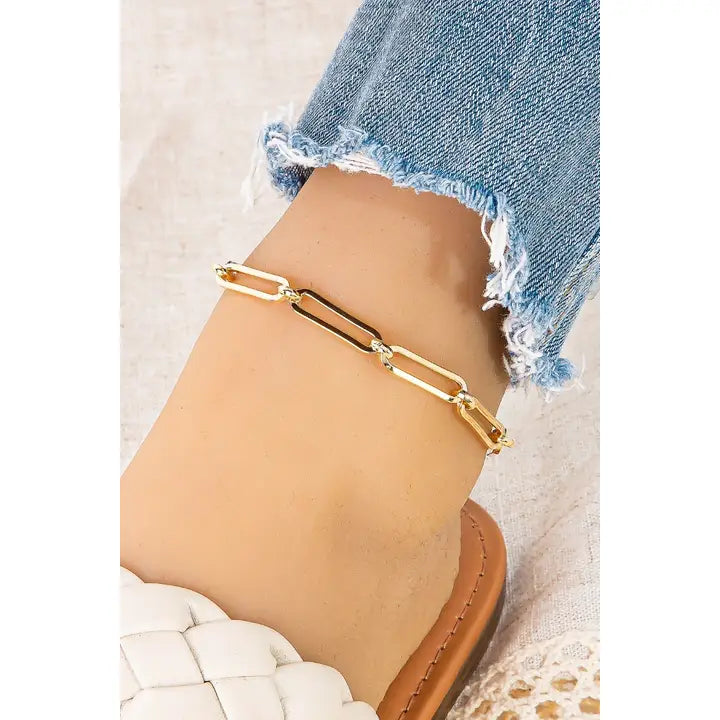 Stainless Steel Oval Chain Link Anklet