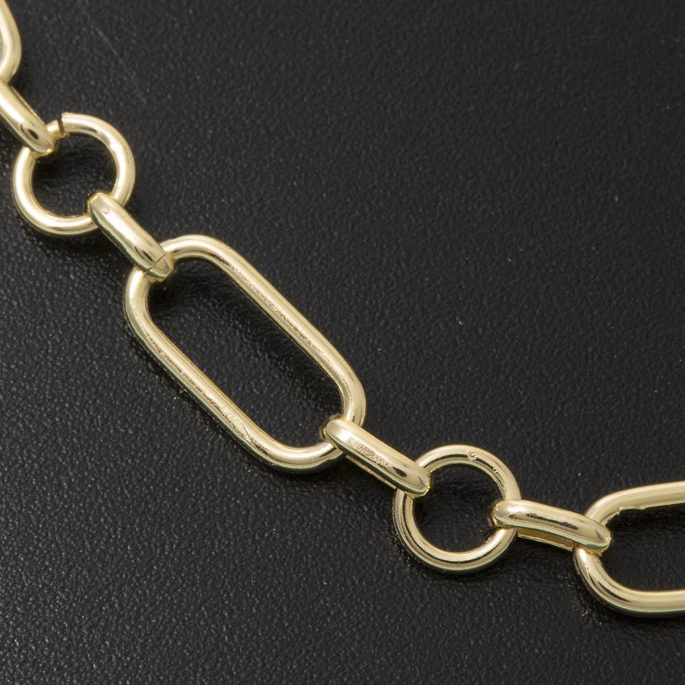 Gold Dipped Paperclip Oval Link Chain Necklace