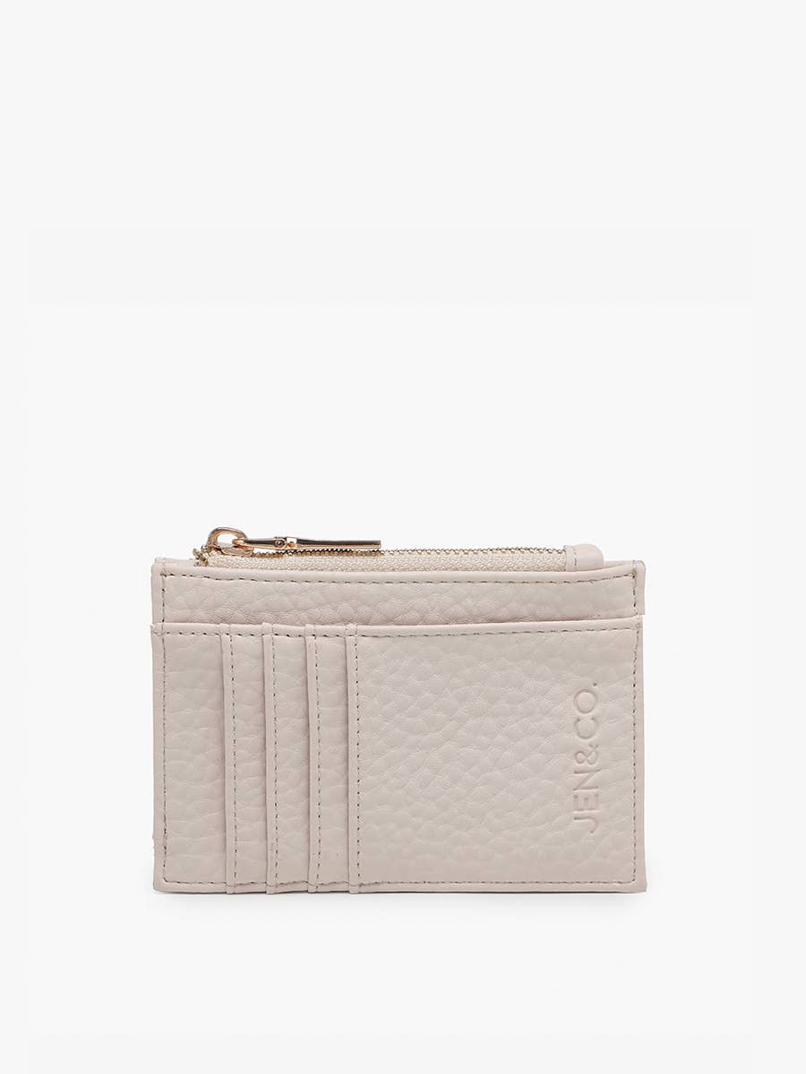 Jen & Co. Sia Zip Card Holder Wallet – Compact Vegan Leather