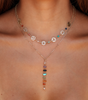 Lotus and Luna 7 Chakras Healing Necklace (Gold)