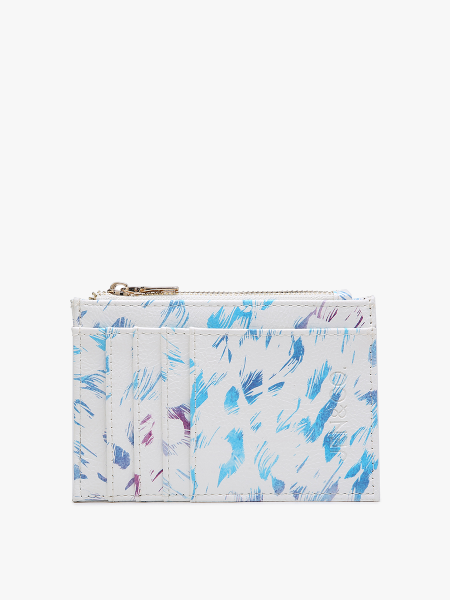 Jen & Co. Sia Zip Card Holder Wallet – Compact Vegan Leather
