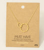 Fame Double Circle Chain Link Charm Necklace