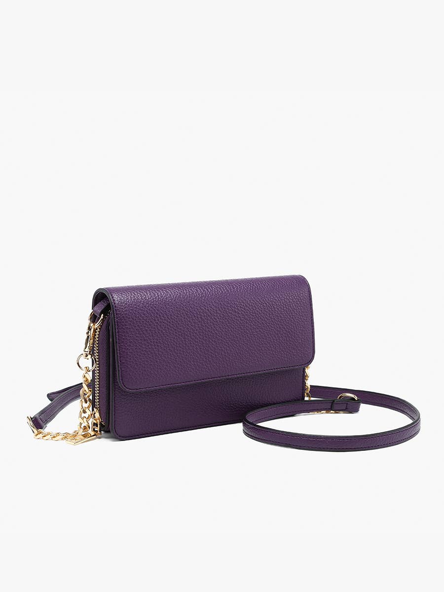 Jen & Co. Lauryn Flapover Crossbody Bag – Chain Strap