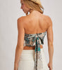 Bluivy Women's Paisley Crossover Halter Neck Bandeau Top