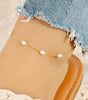 Pearl Beads Station Chain Anklet