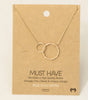 Fame Double Circle Chain Link Charm Necklace