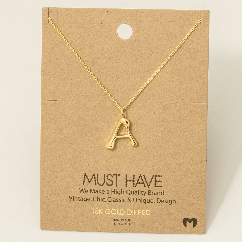 Fame Bubble Letter Pendant Necklace