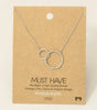 Fame Double Circle Chain Link Charm Necklace