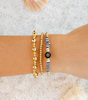 Lotus and Luna Protection Gold Bead Bracelet