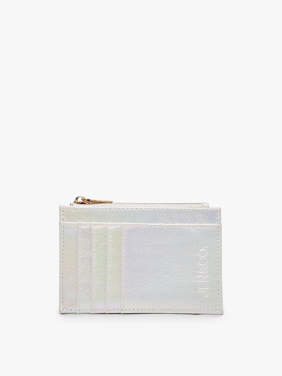 Jen & Co. Sia Zip Card Holder Wallet – Compact Vegan Leather
