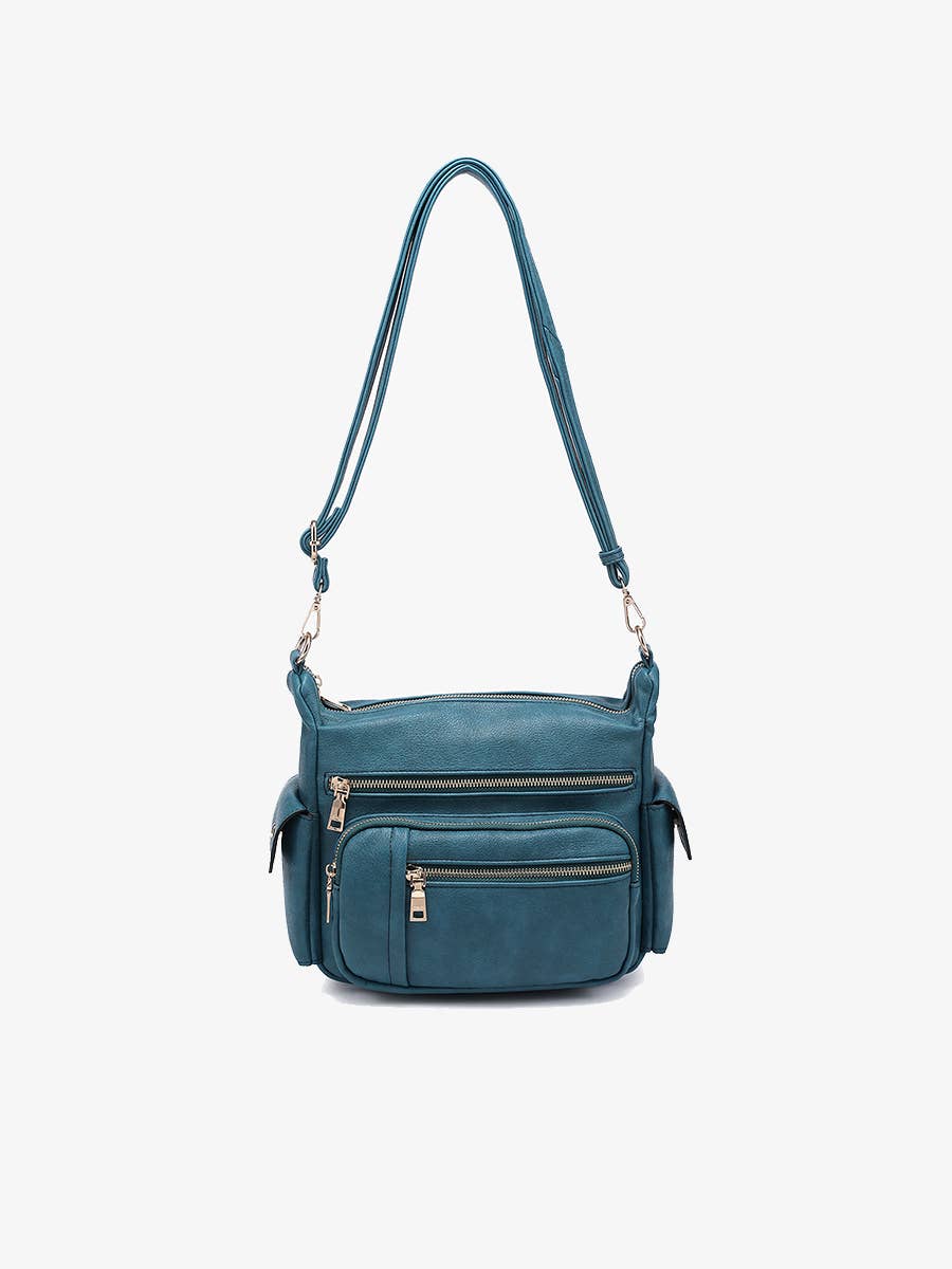 Jen & Co. Nicole Multi-Zip Crossbody Bag w/ Side Pockets