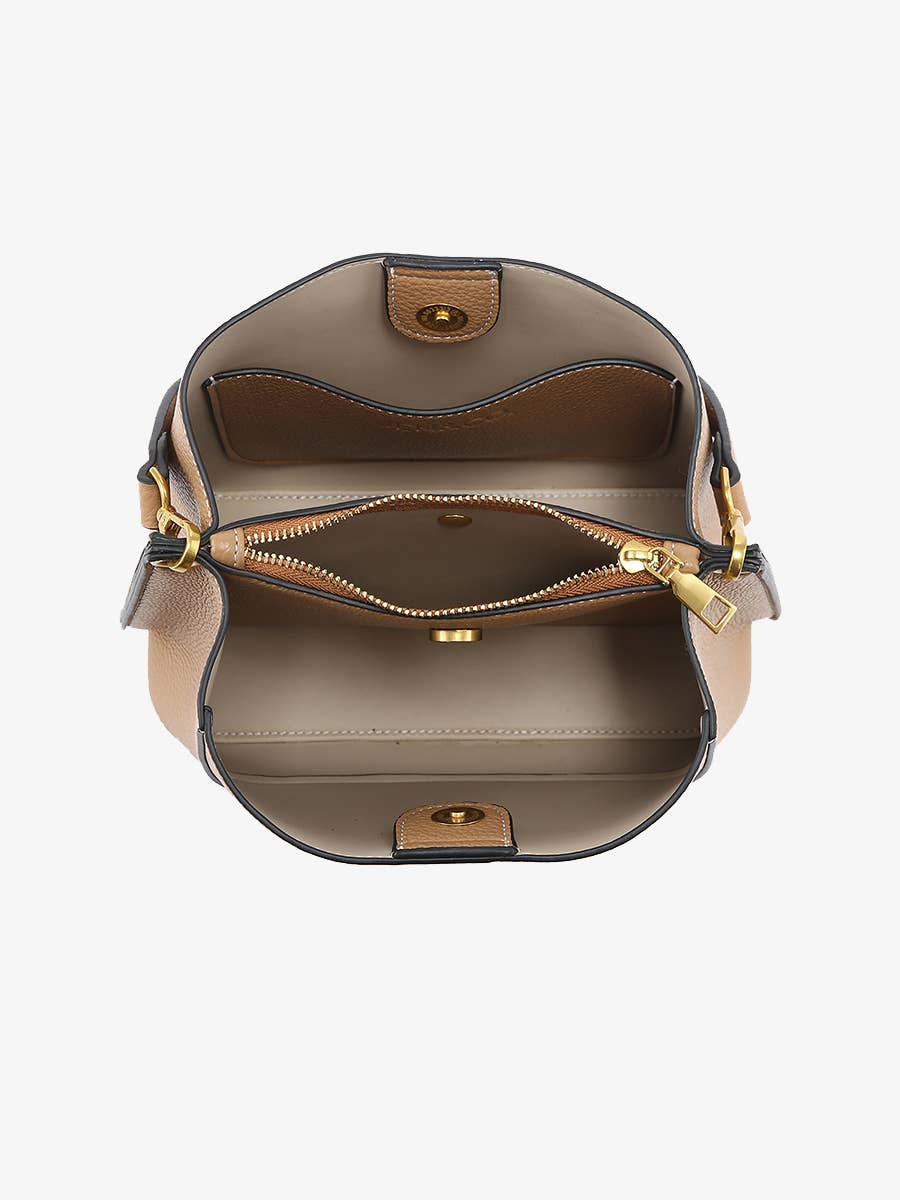 Jen & Co. Corinna Bucket Bag – Two-Tone Canvas Guitar Strap