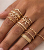Crystal Bow And Chevron Stacking Ring Set