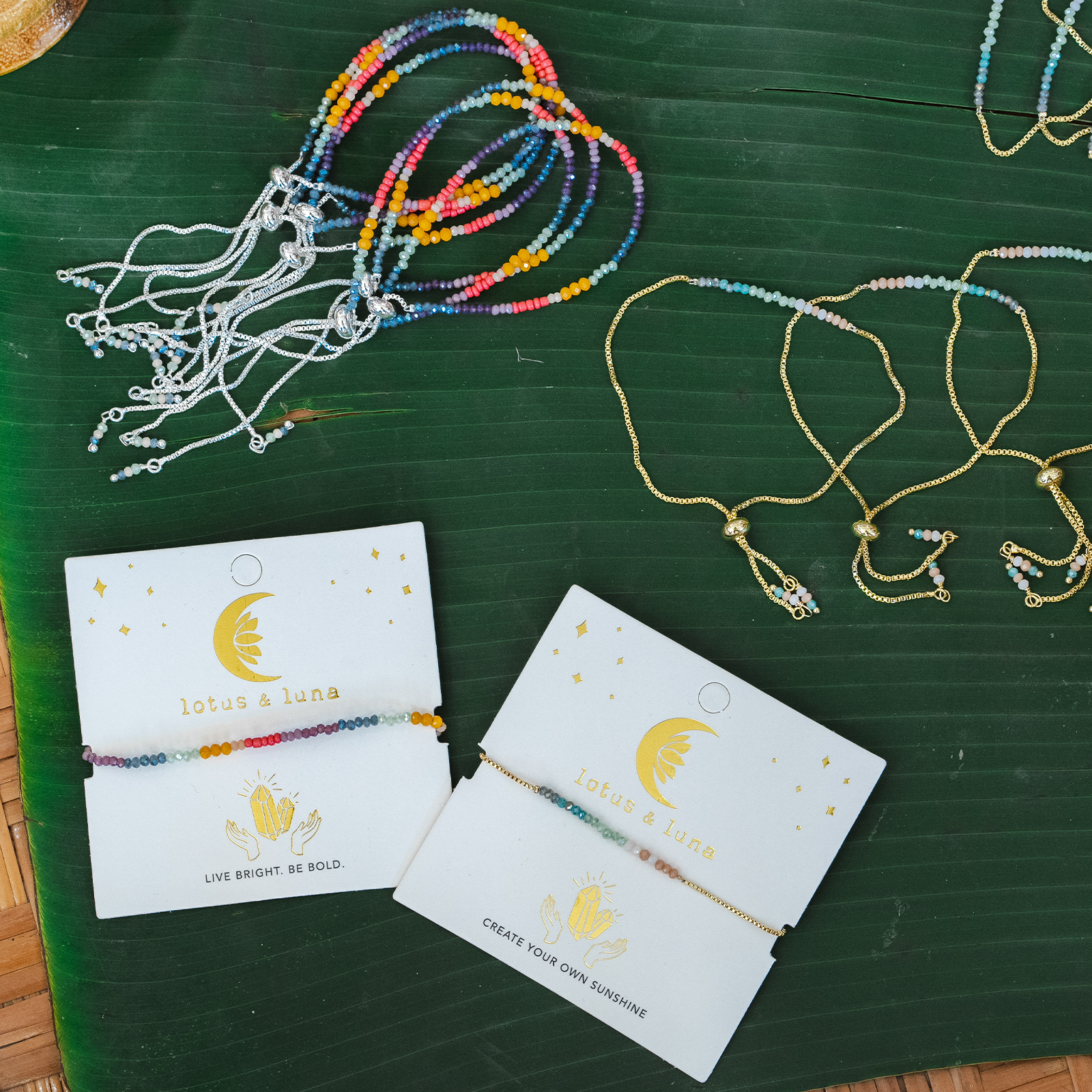 Lotus and Luna "Live Bright, Be Bold" Goddess Bracelet