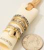 Fame Pearl Stud Mixed Chain 7Pc Band Rings Set