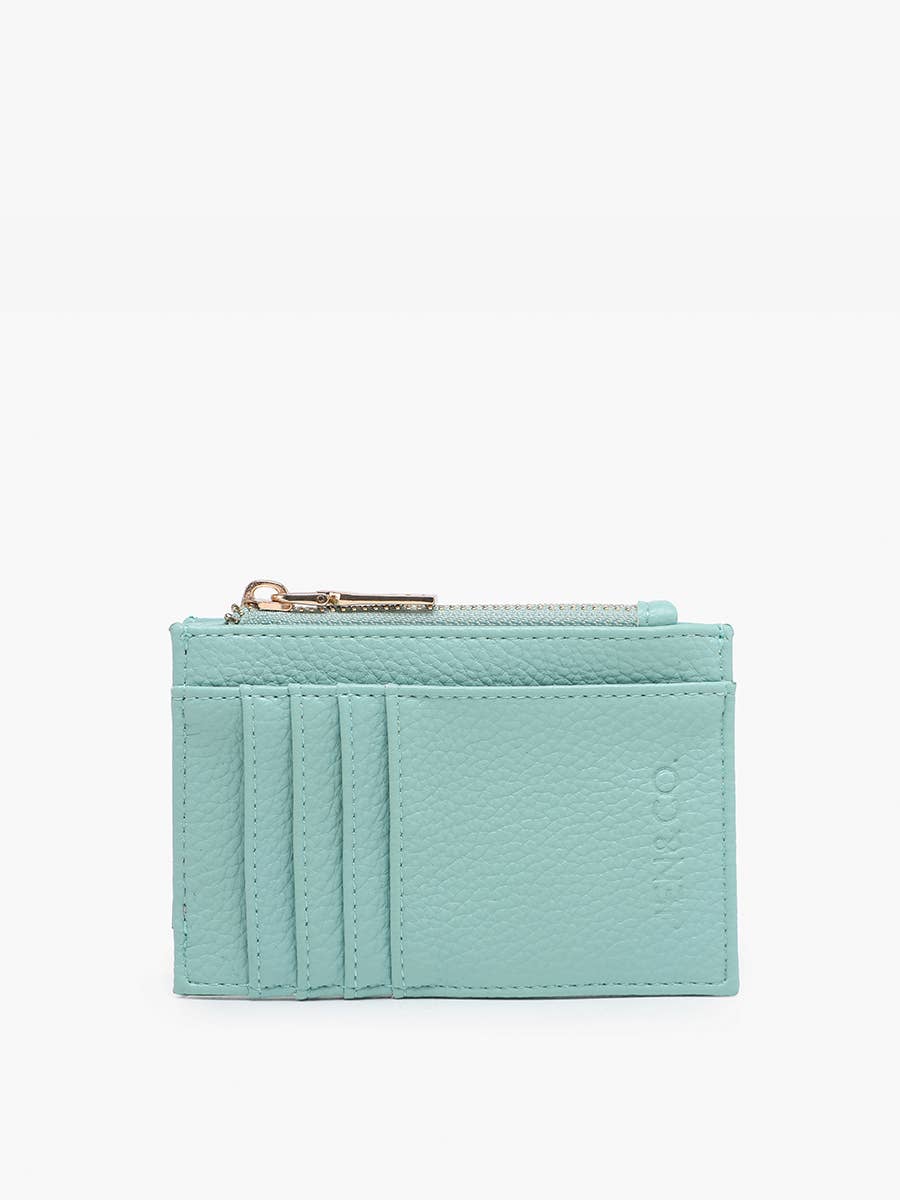 Jen & Co. Sia Zip Card Holder Wallet – Compact Vegan Leather