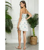 Veveret Flower Printed Lace Tube Mini Dress