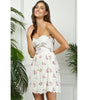 Veveret Flower Printed Lace Tube Mini Dress