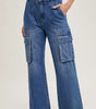 Bluivy Women's High Rise Wide Baggy Cargo Jeans