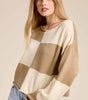 Checkered Sweater Loose Fit Rolled Hem Sweater