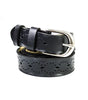 Leto Slim Bohemian Belt with Intricate Punched-Out Pattern