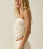 Promesa Crochet Lace Cropped Handkerchief Halter Tube Top