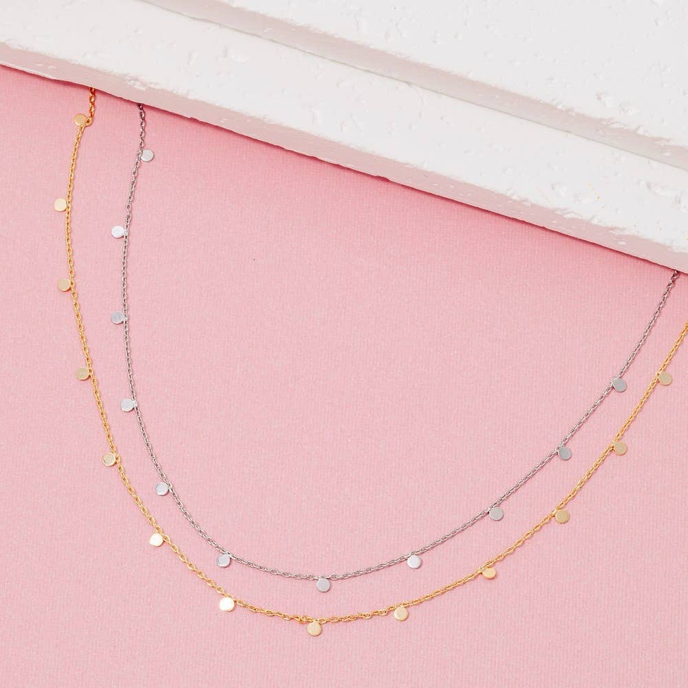 Dainty Mini Disc Station Necklace