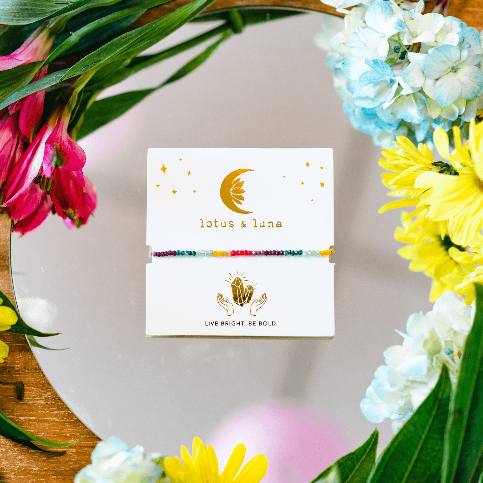 Lotus and Luna "Live Bright, Be Bold" Goddess Bracelet