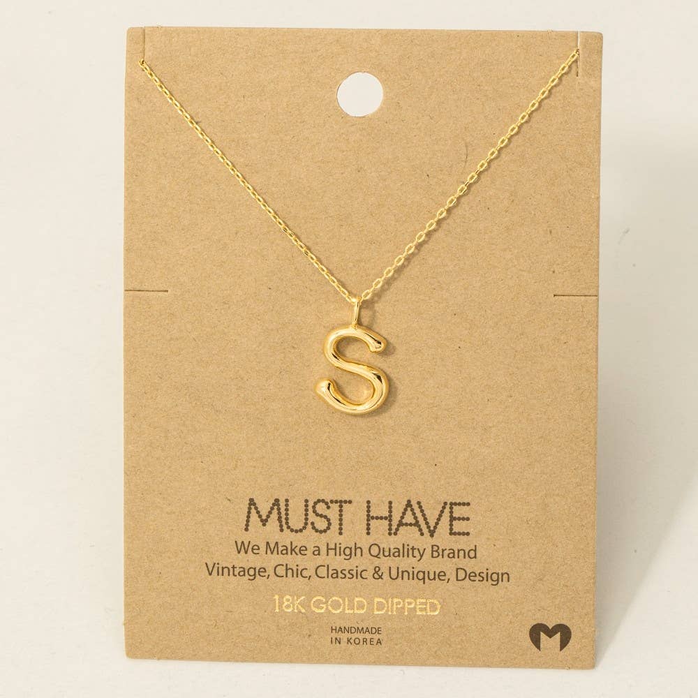 Fame Bubble Letter Pendant Necklace