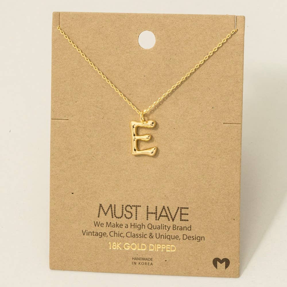 Fame Bubble Letter Pendant Necklace