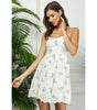 Veveret Flower Printed Lace Tube Mini Dress