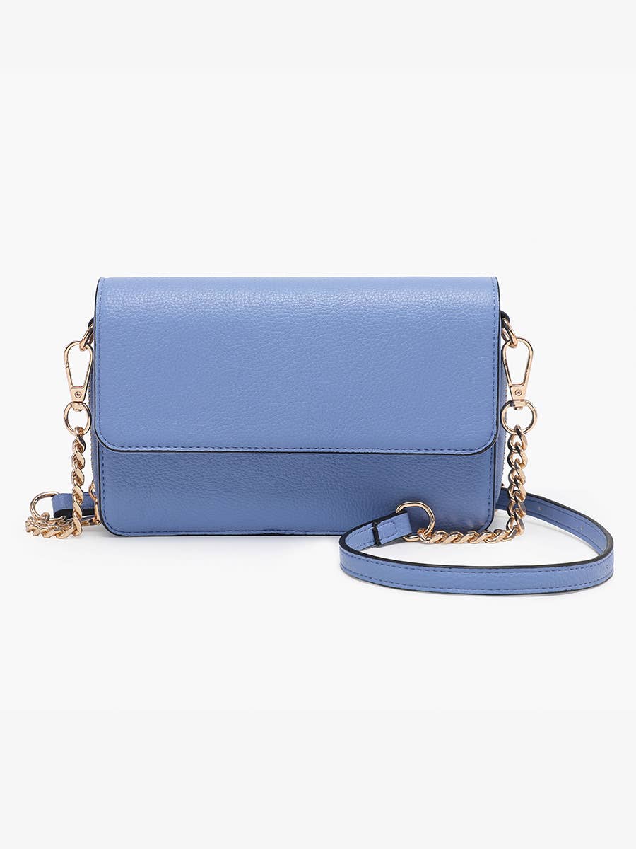 Jen & Co. Lauryn Flapover Crossbody Bag – Chain Strap