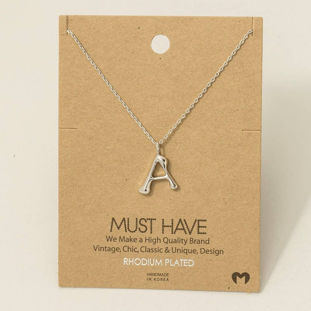 Fame Bubble Letter Pendant Necklace