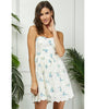 Veveret Flower Printed Lace Tube Mini Dress