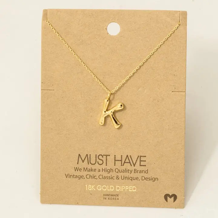 Fame Bubble Letter Pendant Necklace