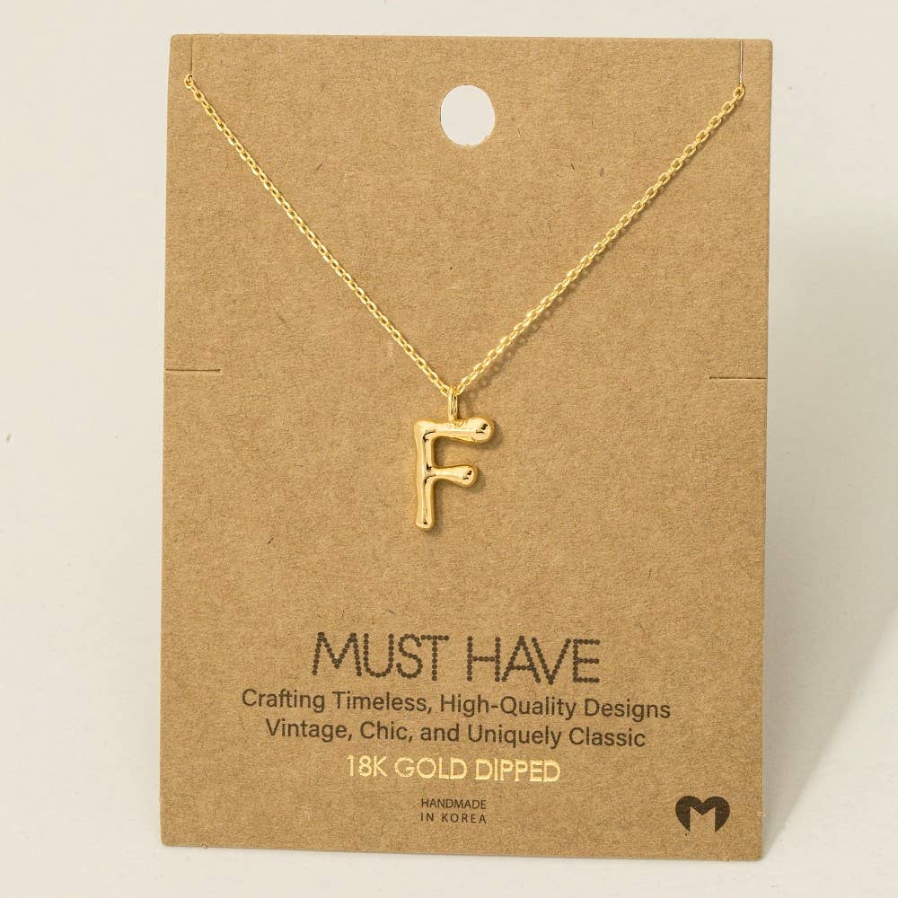 Fame Bubble Letter Pendant Necklace