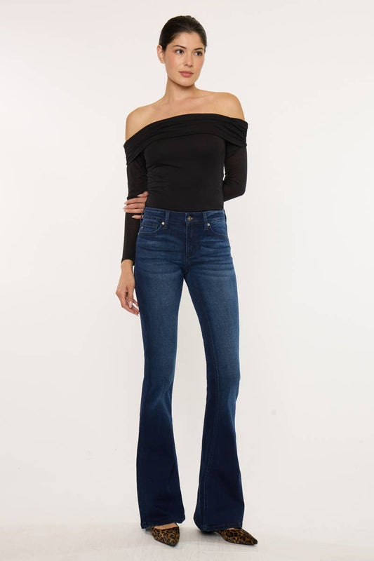 KanCan Women's Mid-Rise Flare Jeans