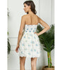 Veveret Flower Printed Lace Tube Mini Dress