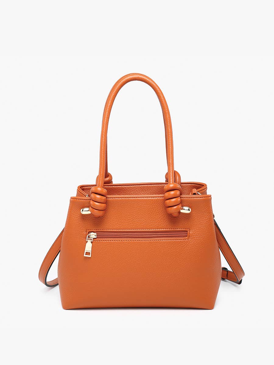 Jen & Co. Blair Classic Satchel Bag – Knotted Handles & Strap