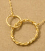 Fame Double Circle Chain Link Charm Necklace
