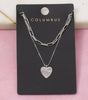 Fame Heart Pendant Chain Layered Necklace