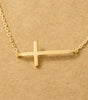 Fame Side Cross Pendant Necklace
