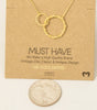 Fame Double Circle Chain Link Charm Necklace