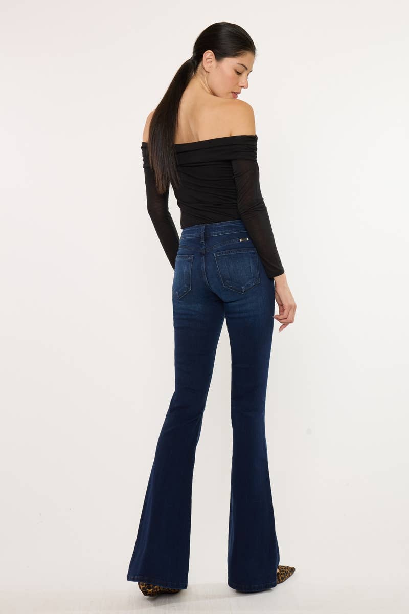 KanCan Women's Mid-Rise Flare Jeans