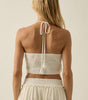 Promesa Crochet Lace Cropped Handkerchief Halter Tube Top