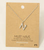 Fame Bubble Letter Pendant Necklace: N Silver