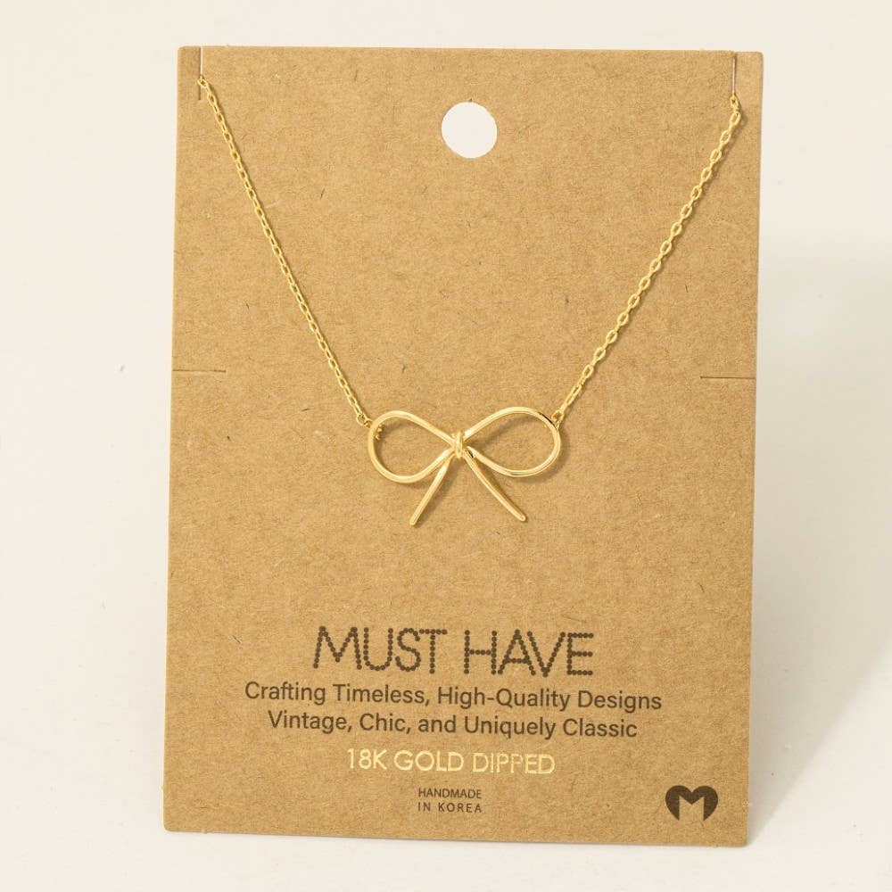 Fame Bow Tie Pendant Necklace