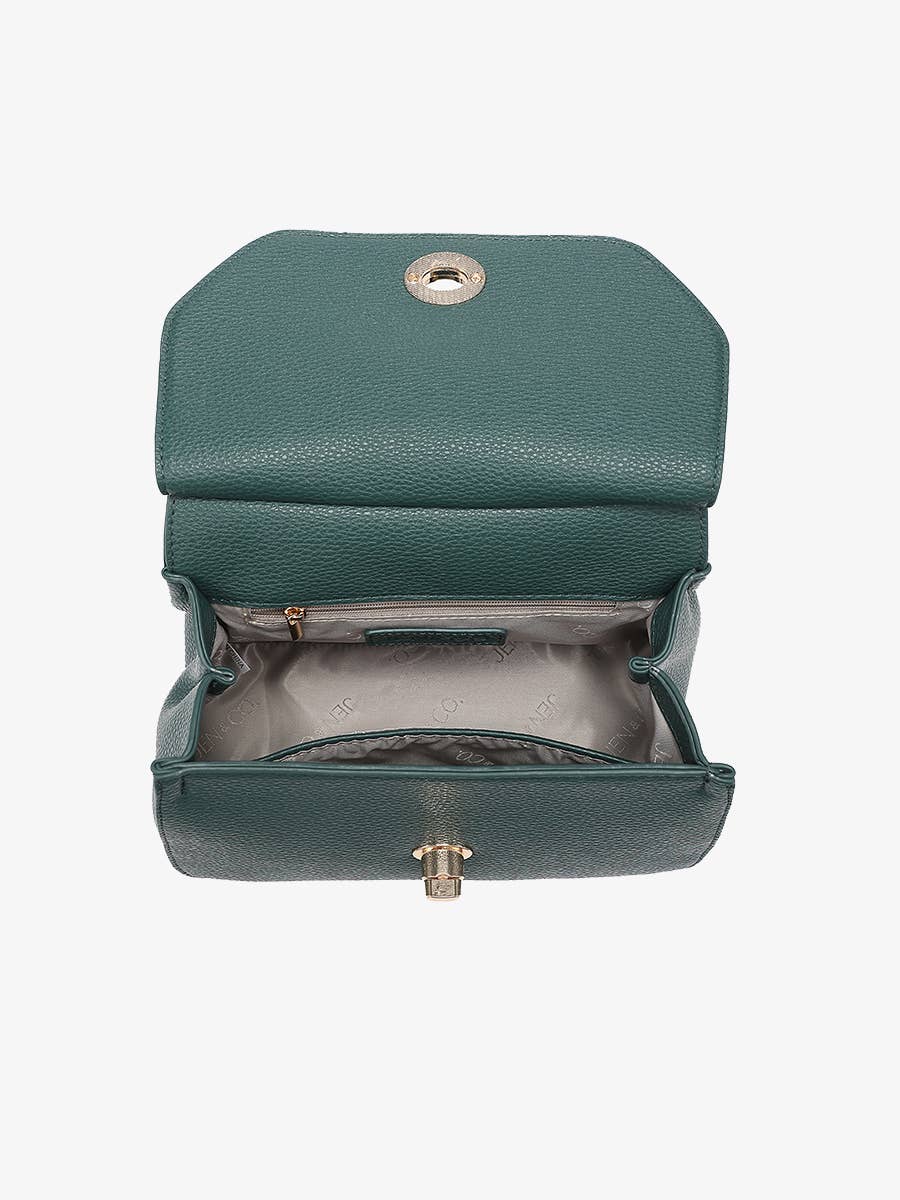 Jen & Co. Lottie Twist Lock Crossbody Bag – Chain Strap